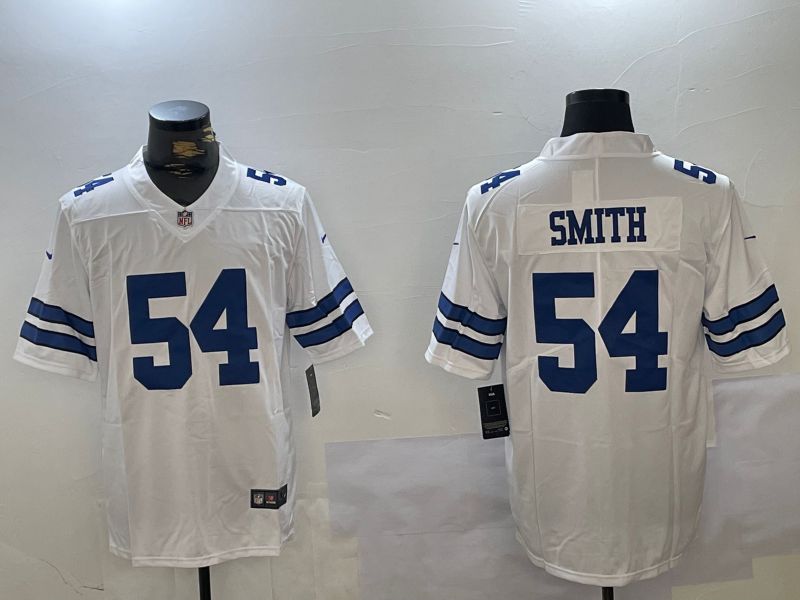 Men Dallas Cowboys #54 Smith White 2024 Nike Vapor Limited NFL Jersey style 5->dallas cowboys->NFL Jersey